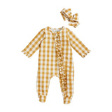 Rustic Gingham Sleeper & Headband Set