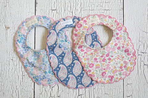 Paisley + Floral Scalloped Bibs